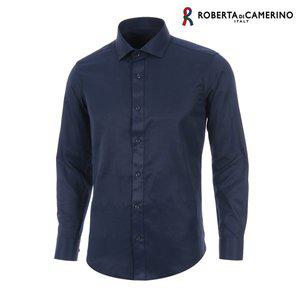 [Roberta di Camerino]TC 솔리드 슬림핏 네이비 긴소매 셔츠 RM3-355-9