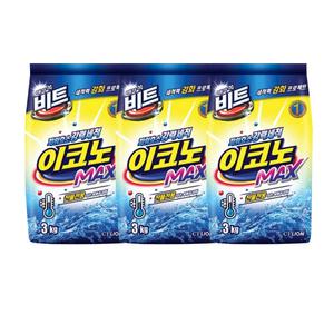 비트 이코노 맥스 세탁세제 3kg x3개 가루세제