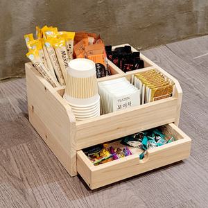 CM Factory 원목 티정리함 다용도정리함 커피박스 서랍트레이