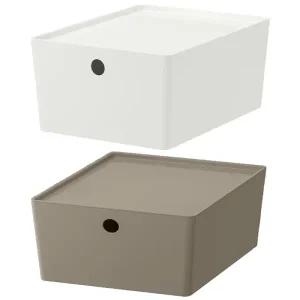 [롯데백화점]이케아 이케아 KUGGIS 쿠기스 수납함+뚜껑, 26x35x15cm/수납박스/정리함