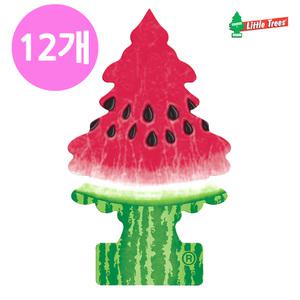 리틀트리 방향제 워터멜론 12개 수박향 차량용 방향제 걸이형 자동차 실내 냄새제거