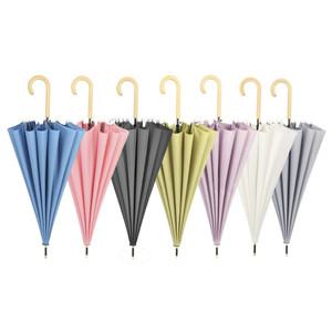 파스텔 장우산 16살대 커플 튼튼한 우드손잡이 우산