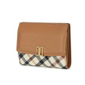 [닥스](강남점)DCWA3E428W2 [VICTORIA]브라운 체크배색 가죽 반지갑