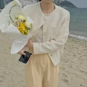 핫핑 [하객룩추천] 에잇트 노카라 트위드자켓