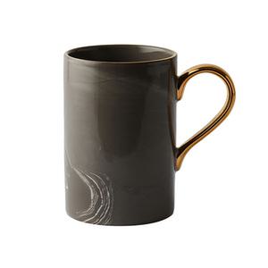 까사무띠 마블 골드핸들 머그 블랙 450ml, 1개