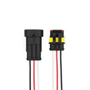 방수 커넥터 케이블 150mmX2 3P 자동차 전기배선 연결 결선 체결 전원 통신 플러그