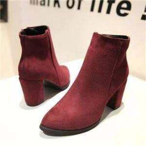 ONM 스웨이드 앵클힐 부티힐