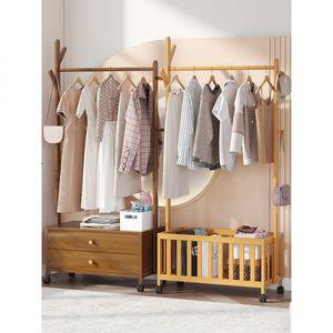 원목 이동식 선반행거 옷걸이 스탠드 행거 옷정리 수납 튼튼한 가정용