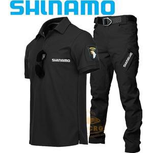 낚시복 야외 낚시 반팔 셔츠 및 바지 스포츠 사이클링 슈트 투피스 세트 여름 신상품