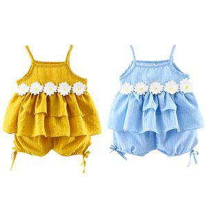 [조이멀티]플라워 프릴 아동 민나시원피스 바지세트 313569