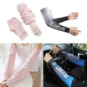 M 시원한 팔 쿨토시 uv 자외선 차단 운전 스포츠 여성 남성 패션 스포츠 운동 헬스 여름 실크 손등 토시