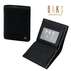 [롯데백화점]닥스 액세서리 [선물포장] DBWA3F852BK 블랙 유럽 수입 가죽 내부 체크 라인 포인트 중지갑