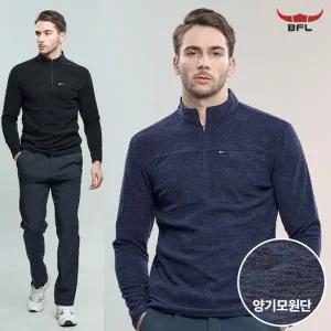 [이지바이]BFL 백허그 남성 겨울 히팅원단 양기모 집업 티셔츠(KP43LT066M)
