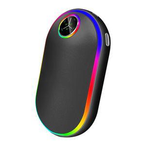 충전식 손난로 전기 핫팩 보조배터리 휴대용 레인보우 LED 7800mAh