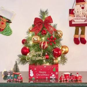 40cm 해피위시 뉴리얼 솔잎 혼합 트리 풀세트 전구포함