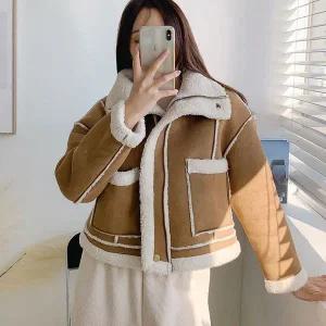 [하프클럽/]여자 탱크 세무 양털무스탕 덤블 자켓