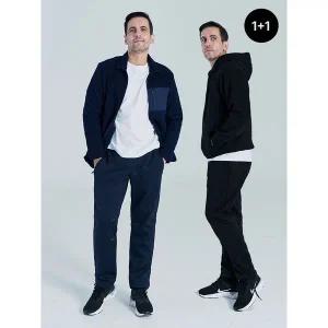 [마운틴밸리][1+1][기모안감] 겨울 플리스 캐주얼 스판 풀밴딩 트레이닝 팬츠