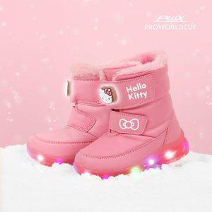 [PWX]프로월드컵키즈 헬로키티 폴라 LED라이팅 방한부츠(PK)