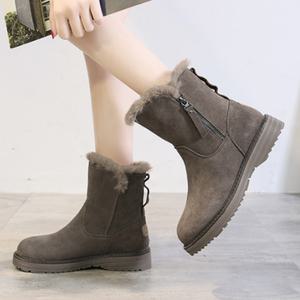따뜻한 미들 여자방한부츠 캐주얼 퍼 방한신발 겨울여성부츠 블랙