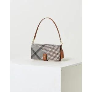 [롯데백화점]닥스 액세서리 LL[선물포장/쇼핑백동봉]브라운 체크 가죽 핸드폰케이스DCHO4E328