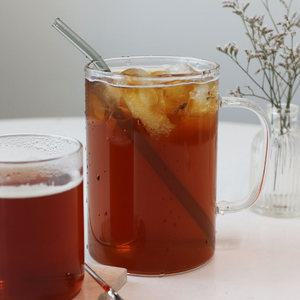 홈카페 내열 대용량 유리컵 1리터 메가 아메리카노잔 VV 머그 1000ml