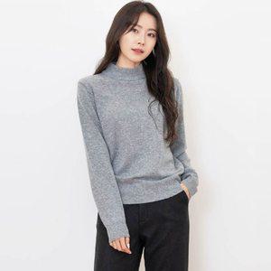 여성 캐시미어 반목폴라 니트티 여성목폴라