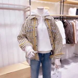 [대구백화점] [시에로]스냅 여밈 셔츠형 트위드 자켓(SH3JKF142)