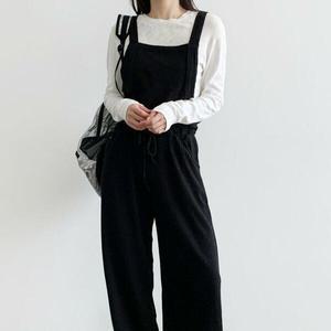 여자 넓은 골덴 코르셋 롱멜빵 미니멀리즘 점프수트