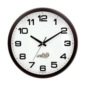 부엉이 무소음 벽시계 원목 벽걸이 인테리어용품 35cm