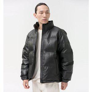 [LAMBSKIN] LEATHER GOOSE-DOWN PADDING (GRAY)