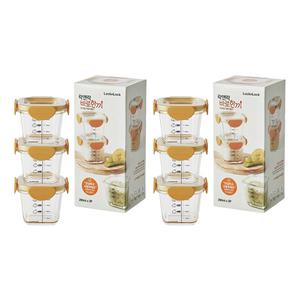 락앤락 리틀럽 더안심 이유식용기, 오렌지, 260ml, 3개입, 2개(총6P)