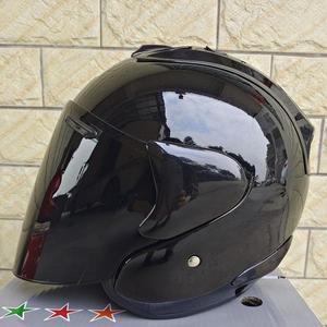 변색선글라스 오토바이 헬멧 바이저, Ram4 하프 헬멧 렌즈, 라이트 스모크 컬러, 검은색바이저, PC 소재