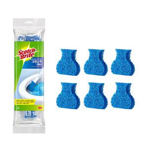 3M 스카치브라이트 크린스틱 리필용 세제가 들어있는 교체형 변기 수세미 (리필6입)