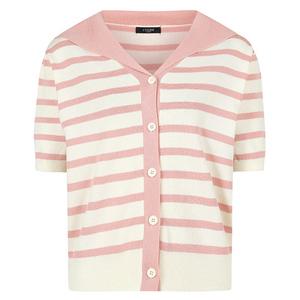 (레코브) 세일러카라 스트라이프 버튼 반팔 니트(LC31C8KN013X)