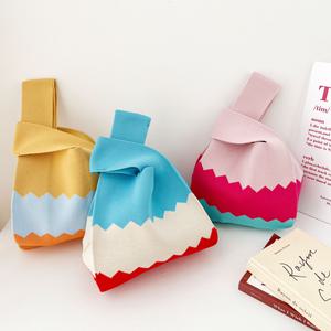 니트 미니토트백 손목가방 레인보우 윌리