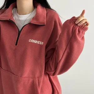 [하프클럽/]기모 반집업 플리스 맨투맨 샌디에고 아노락 맨투맨