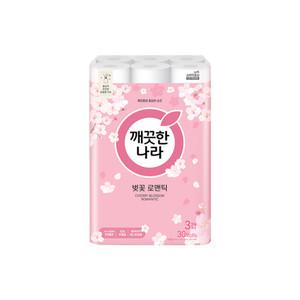 깨끗한나라 허브가든벚꽃 27mX30롤 화장지 두루마리휴지 휴지