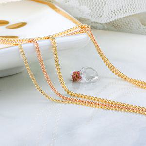 커브 체인 민줄 3푼 5푼 14K 18K 여성 초커 금 데일리 골드 레이어드 목걸이