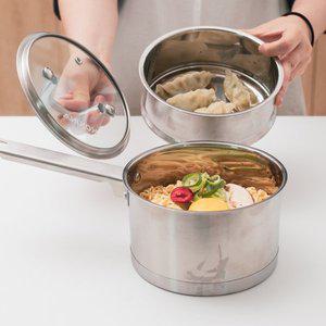 인덕션 겸용 스테인레스 소형 2단 찜기 찜냄비