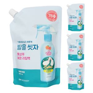 온더바디 코튼풋 발을씻자 풋샴푸 에코 리필 자몽민트향 500ml 4개