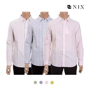 [닉스][닉스]남성 코튼린넨 컴포트핏 스트라이프 셔츠_FNNECSL102P