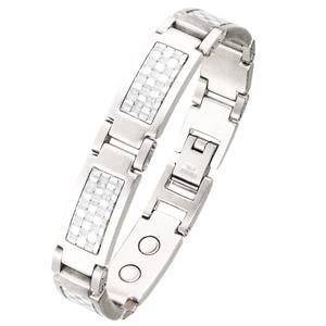 [사보나][영국수입] 사보나 런던 348 그레이 카본 파이버 스텐레스 자석 건강 체인팔찌