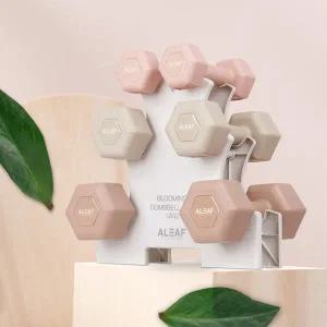 [아리프] 블루밍 덤벨 세트 12kg 거치대 포함 육각 여자 아령