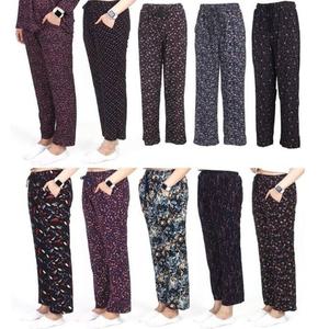 [RG5LP540]플라워 패턴 수면 바지 엄마 할머니 기모 팬츠