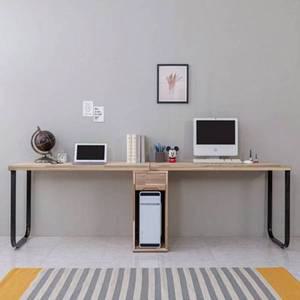 [제이큐]아카시아원목 철다리본체통 컴퓨터 책상 2000 2인용