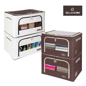 패브릭 리빙박스 와이어 천 수납 박스 수납함 66L 2개 부직포 박스 상자