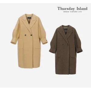 [써스데이아일랜드][Thursday Island] 루즈핏 핸드메이드 더블 코트(T228MCT233W)