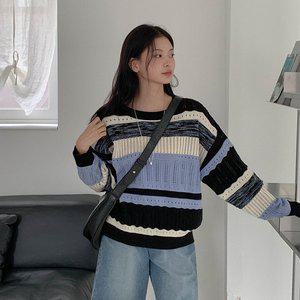 [공구우먼] [제작] 마유 스트라이프 울 니트 77703 빅사이즈여성의류
