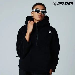 [스파이더](센텀시티점) 여성 플리스 하프넥 아노락 후드 티셔츠 SPIWCNHD352WBLK