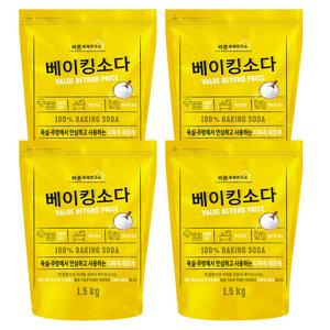 무궁화 바른세제연구소 베이킹소다 과탄산소다1.5kg 3개/4개